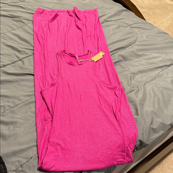 SKIMS Fuchsia Ribbed Maxi Racerback Dress - Picture 4 of 6